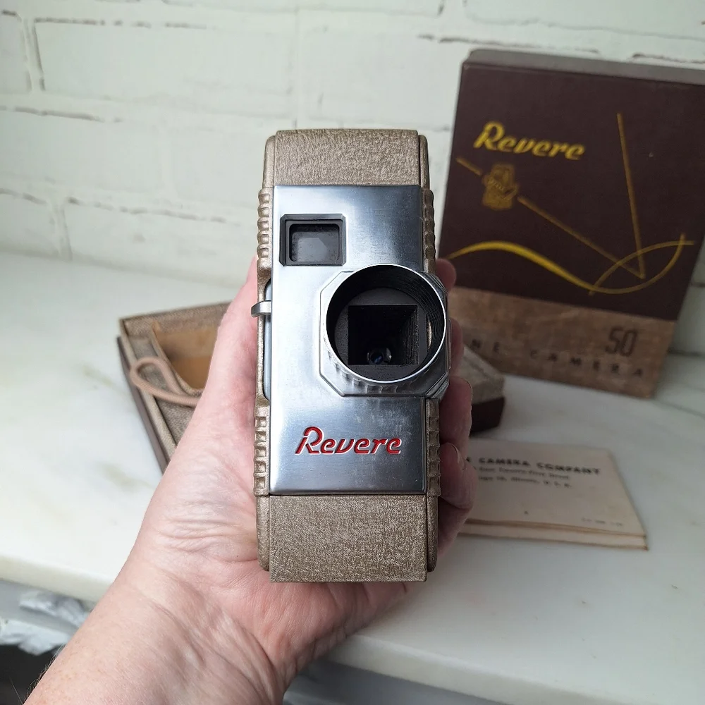 vintage Revere Eight Model Fifty Five movie camera w/ Instruction Manual